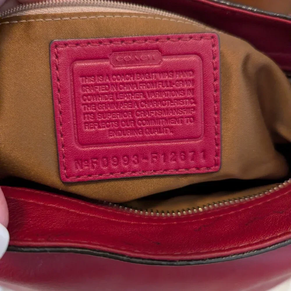 Coach Zoe Red Leather Hobo - Picture 9 of 13